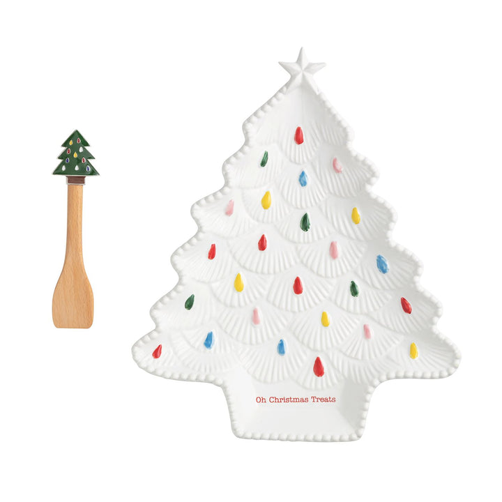 Christmas Tree Cookie Plate Set by Mud Pie