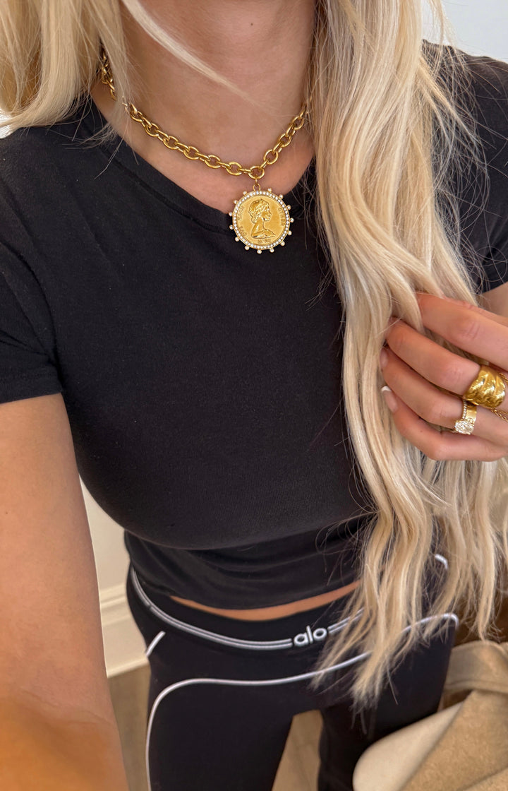SMALL COIN NECKLACE by ChanSuttPearls
