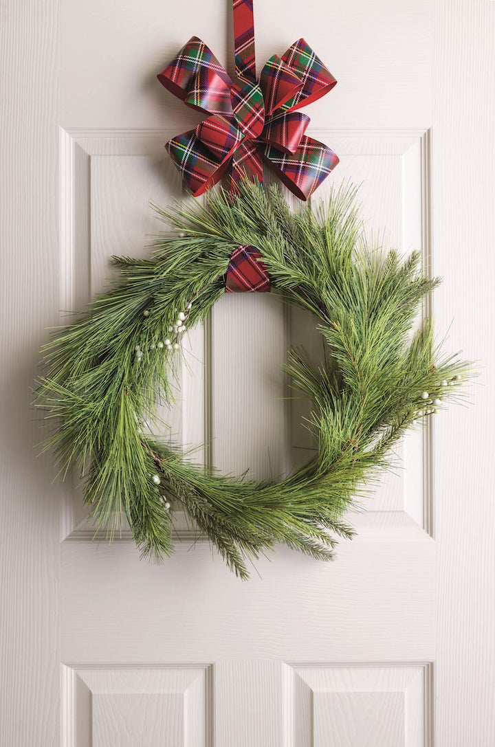 Tartan Bow Wreath Hanger by Mud Pie