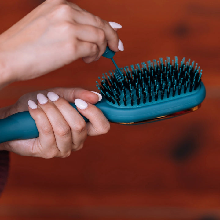Teal With It Boar Bristle Hair Brush by Teleties