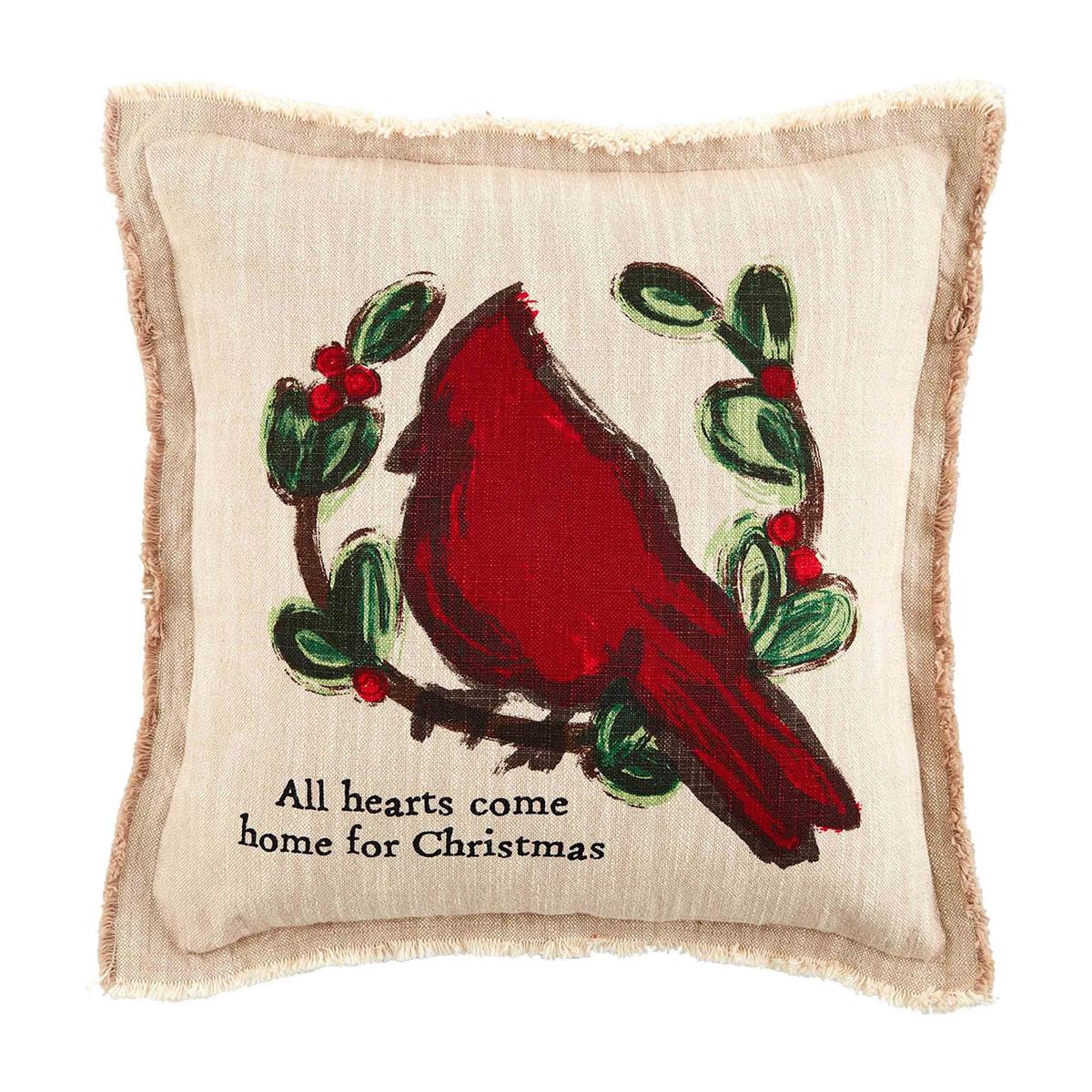 Christmas Cardinal Pillow by Mud Pie