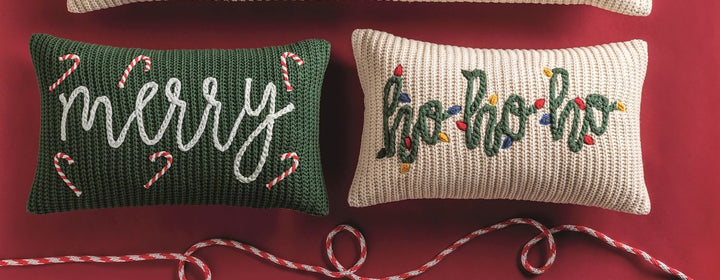 Christmas Chunky Knit Pillow by Mud Pie