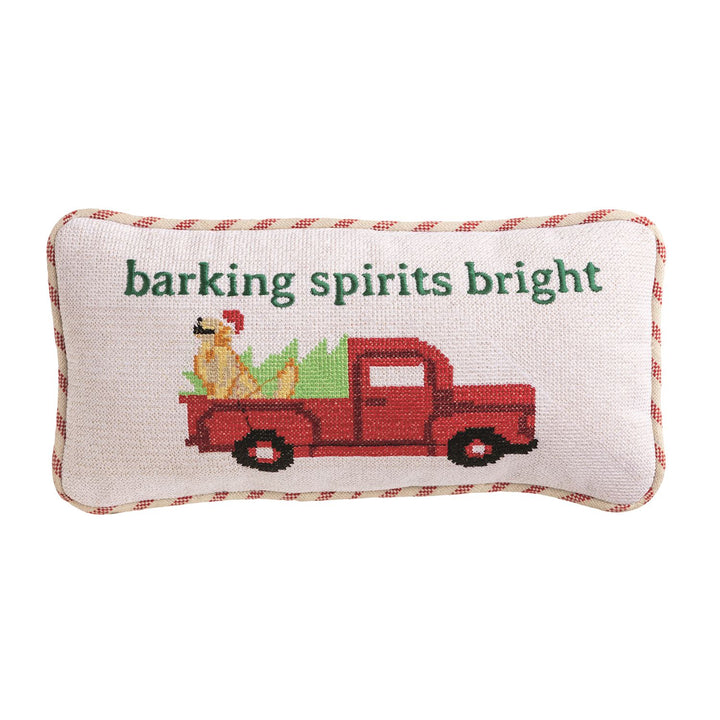 Christmas Dog Needlepoint Pillow by Mud Pie