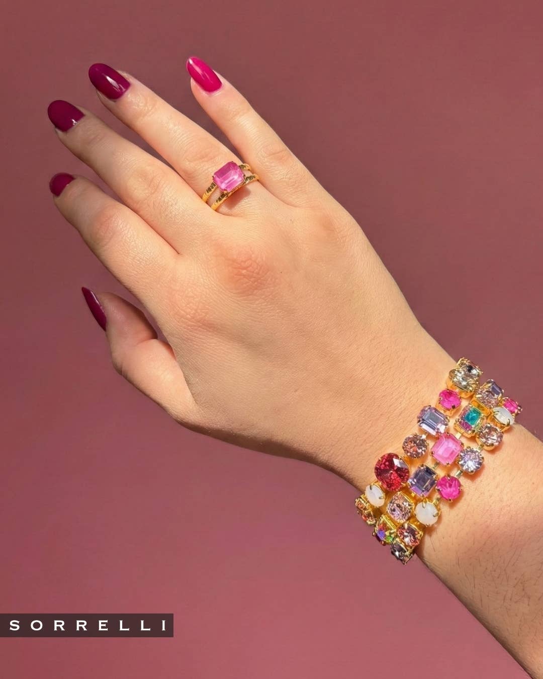 Teddy Tennis Bracelet - Pink by Sorrelli
