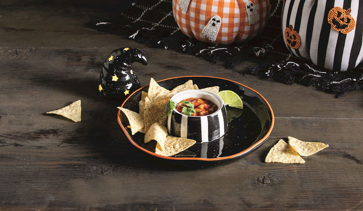 Light-Up Witch Hat Chip & Dip Serving Tray by Mud Pie