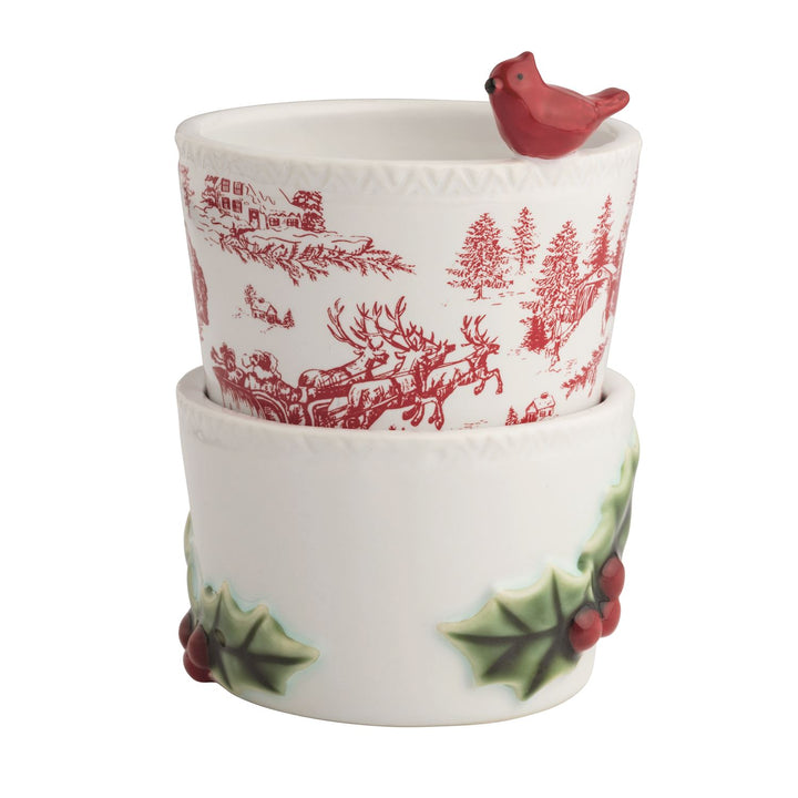 Cardinal & Holly Tidbit Bowl by Mud Pie