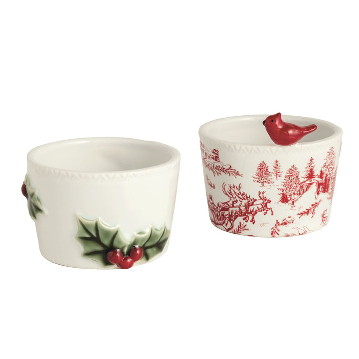 Cardinal & Holly Tidbit Bowl by Mud Pie