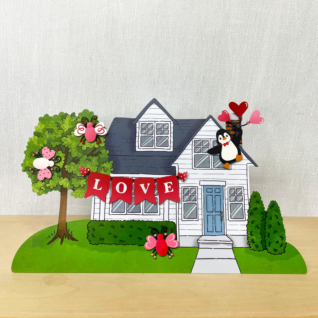 Penguin with Heart Balloons Magnet by Roeda