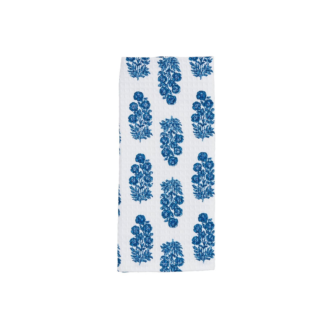 Blue Block Print Towels by Mud Pie
