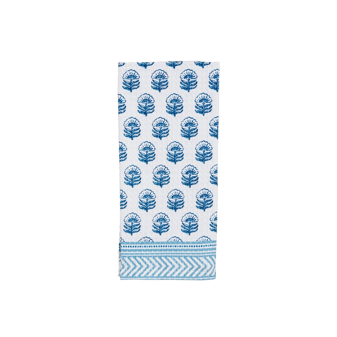 Blue Block Print Towels by Mud Pie