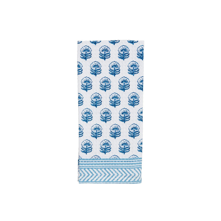 Blue Block Print Towels by Mud Pie