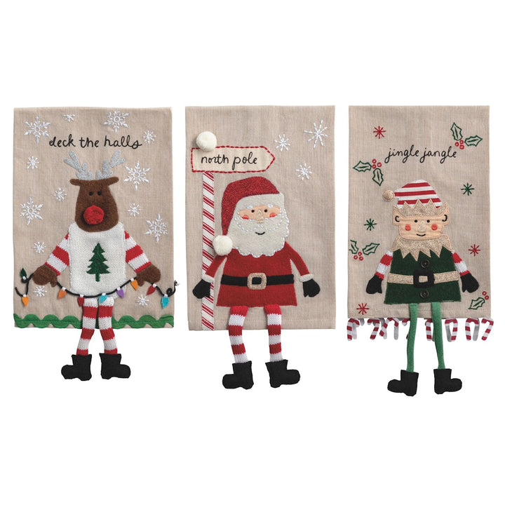 Christmas Character Dangle Hand Towels by Mud Pie