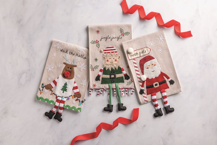 Christmas Character Dangle Hand Towels by Mud Pie