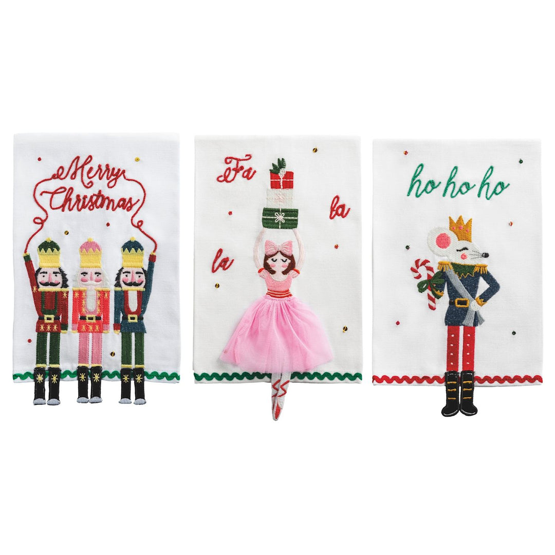 Embroidered Dangle-Leg Christmas Towel by Mud Pie