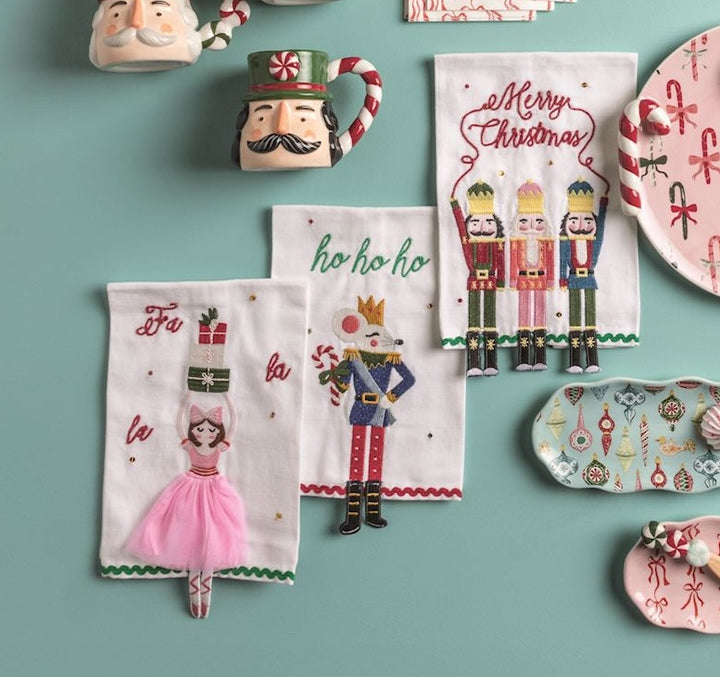 Embroidered Dangle-Leg Christmas Towel by Mud Pie