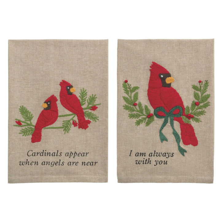 Cardinal Embroidered Hand Towels by Mud Pie