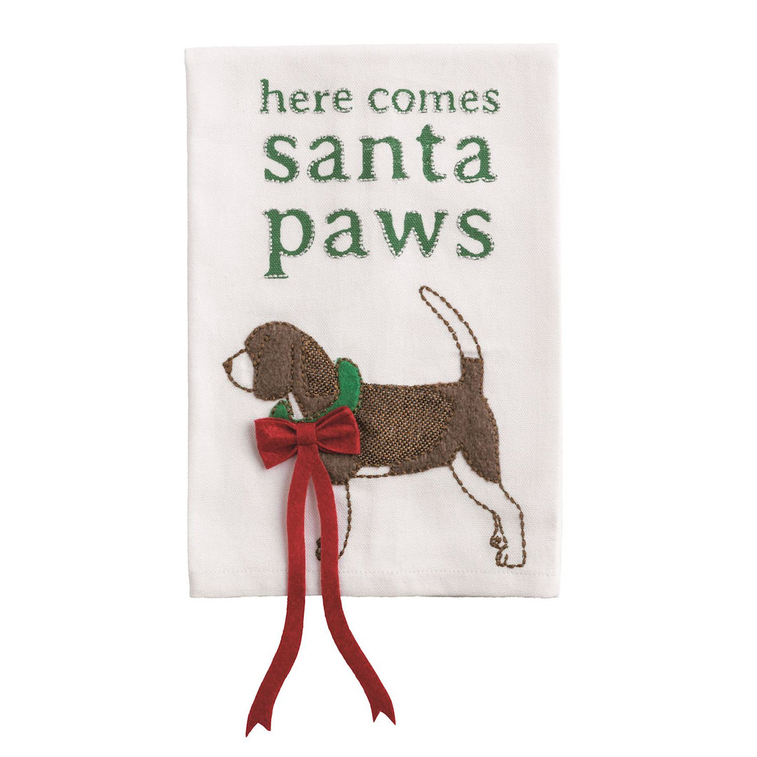 Christmas Puppies Dangle Hand Towels by Mud Pie
