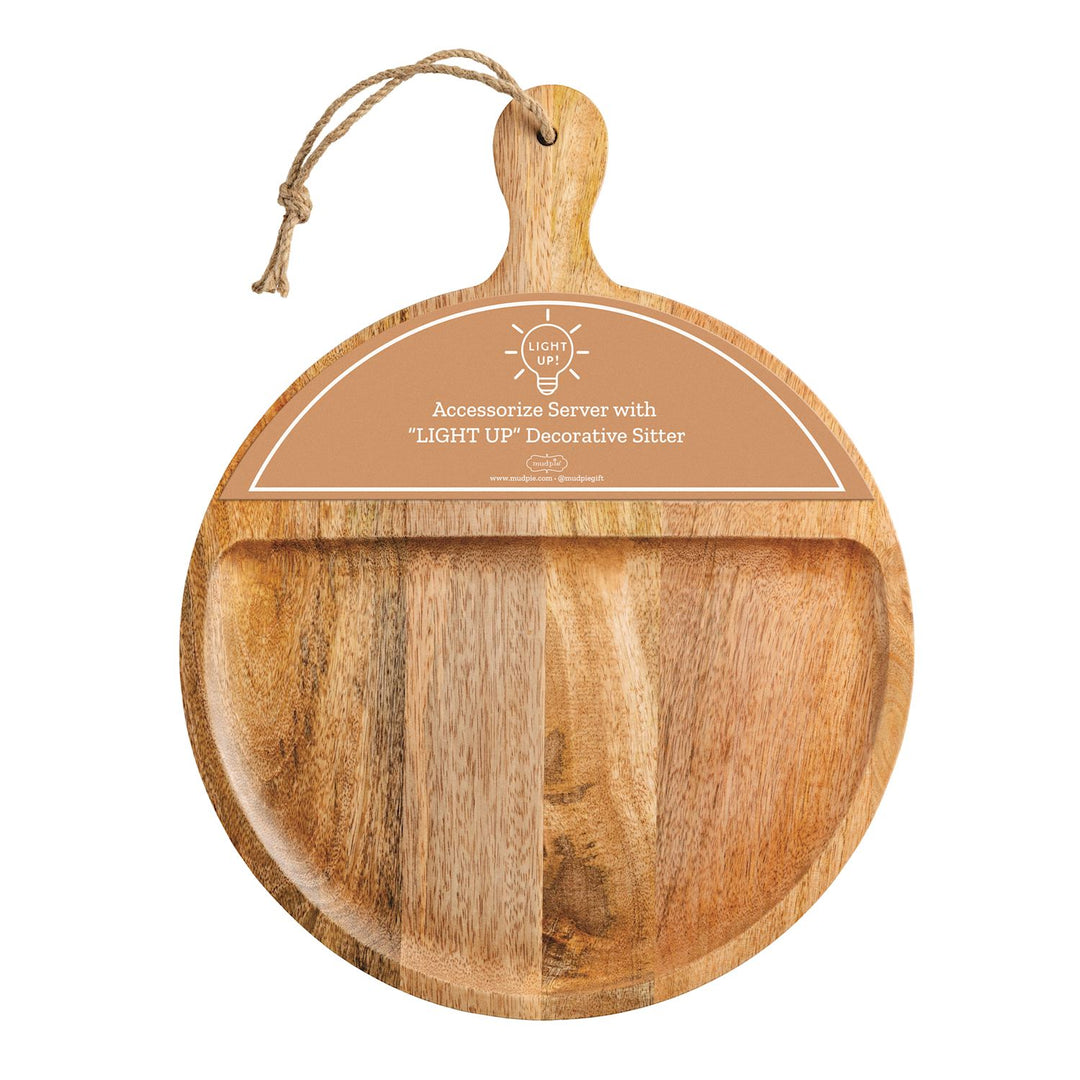 Round Wood Serving Board by Mud Pie