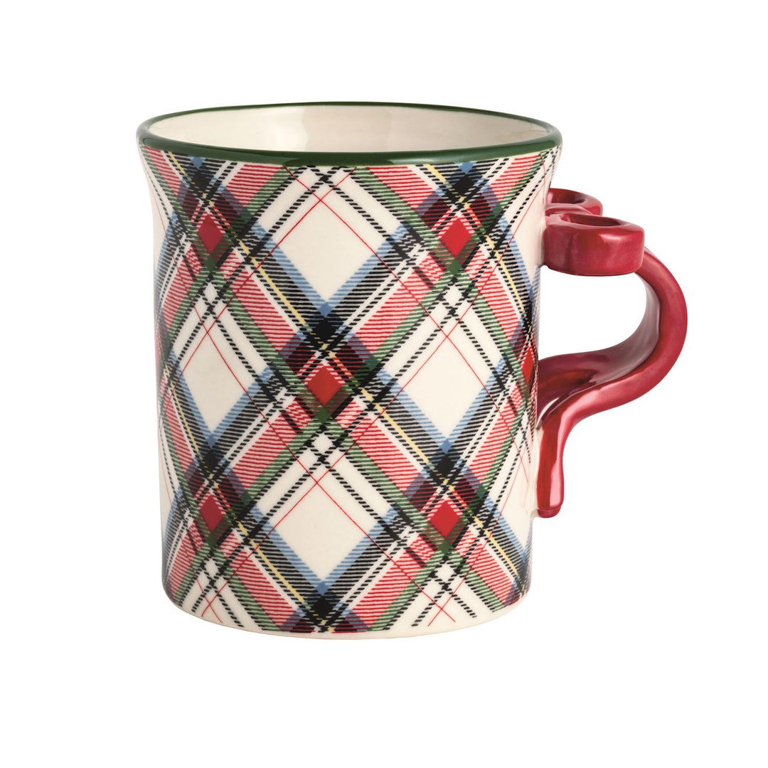 Tartan Figural Handle Mug by Mud Pie