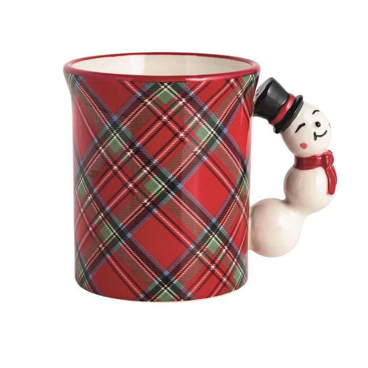 Tartan Figural Handle Mug by Mud Pie