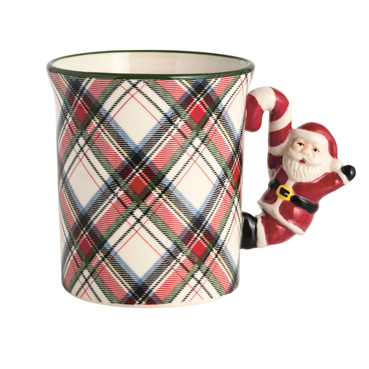 Tartan Figural Handle Mug by Mud Pie