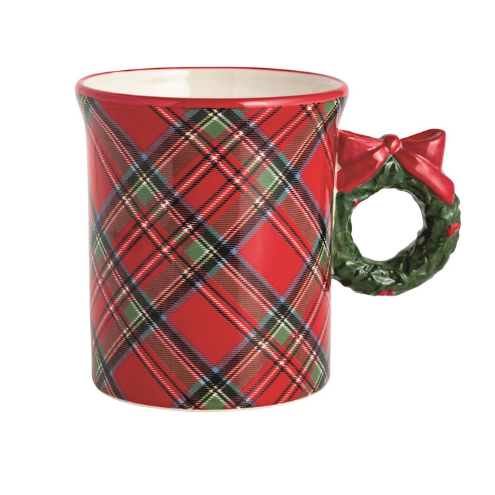 Tartan Figural Handle Mug by Mud Pie