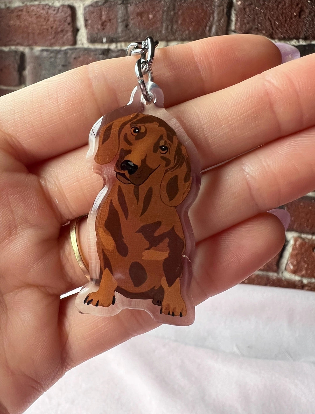 Brown Dachshund Keychain