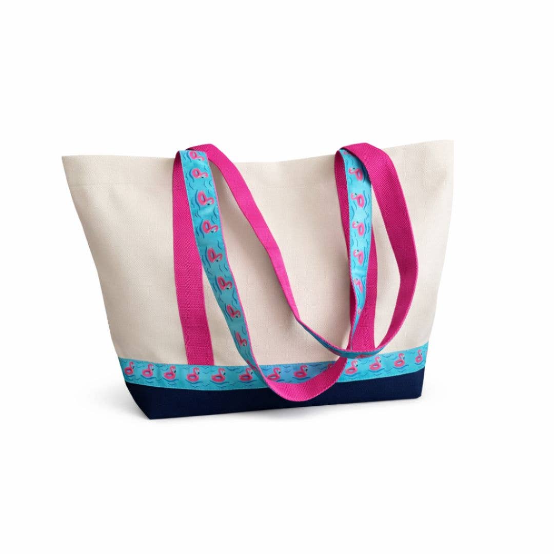 Tote - Flamingo Floats by Tidewater