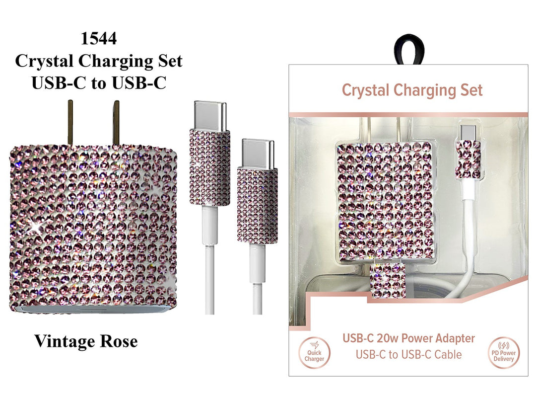 USB-C To USB-C Crystal Charging Set by Tech Trendz (Ships in 2-3 Weeks)