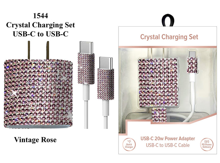 USB-C To USB-C Crystal Charging Set by Tech Trendz (Ships in 2-3 Weeks)