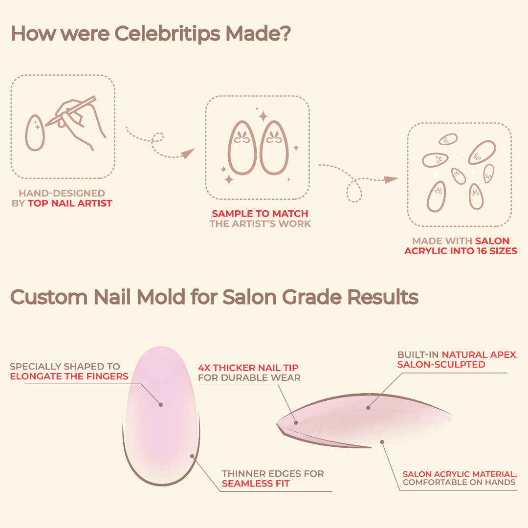 Golden Water Fairy Short Almond French Tip Press-On Nails by Celebritips