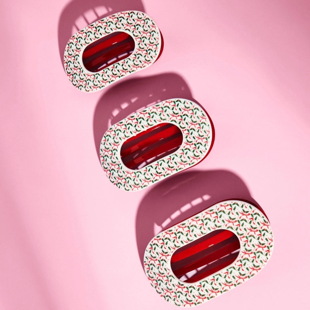 Large Teleties Flat Oval Clip - Festive Feels (Ships in 1-2 Weeks)