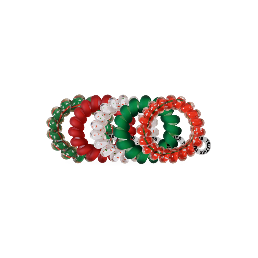 Teleties Hair Tie - Tiny Band Pack of 5 - Holiday Confetti (Ships in 1-2 Weeks)