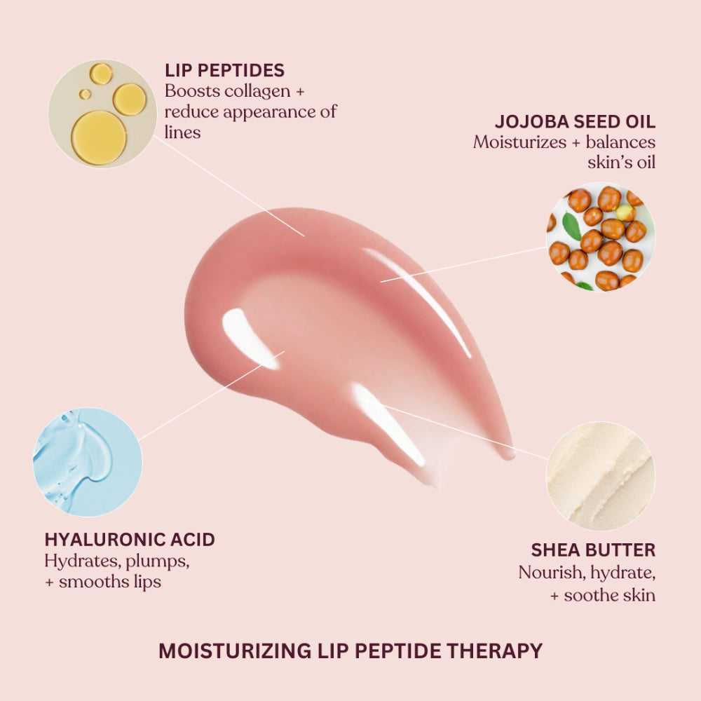 Lip Syrup Moisturizing Peptide Therapy Lip Gloss - Mauve Berry