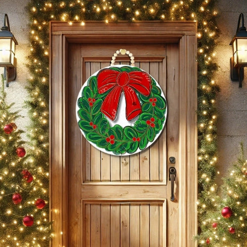 Christmas Wreath DK Door Hanger