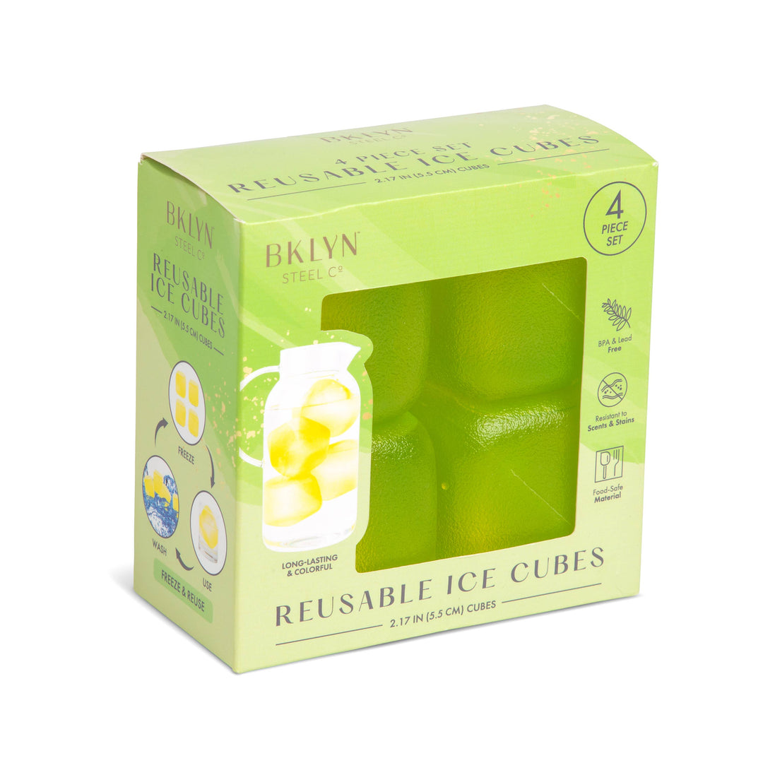 XL Reusable Ice Cubes Set of 4 - Liquid Lime