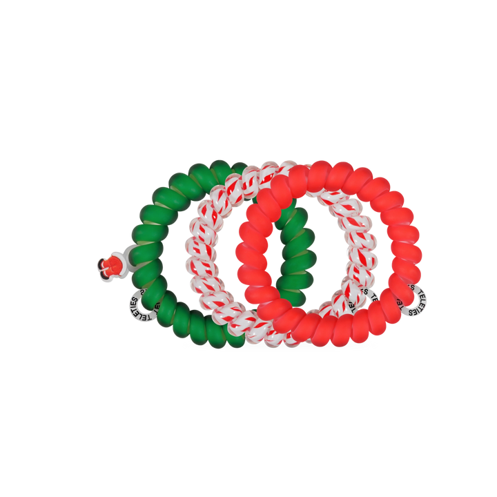 Teleties Hair Tie - Large Band Pack of 3 - Claus I Said So (Ships in 1-2 Weeks)