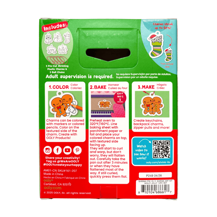 Mini Shrink-Its! DIY Shrink Art Kit - Holly Jolly