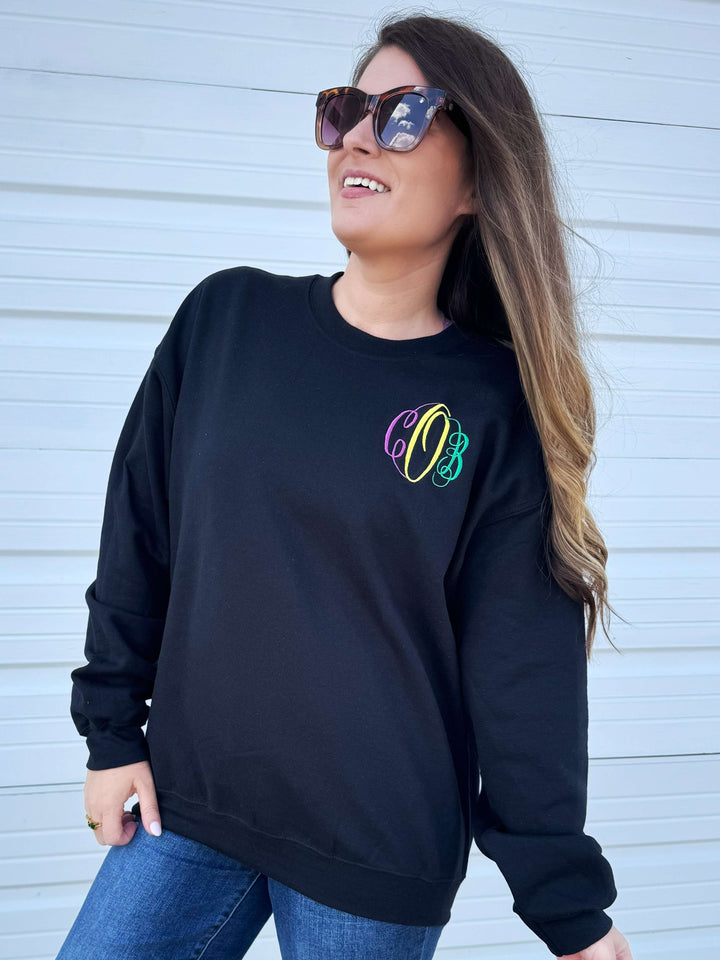 by PrepO: Custom Mardi Party Monogram Sweatshirt by Prep Obsessed (Ships in 2-3 Weeks)