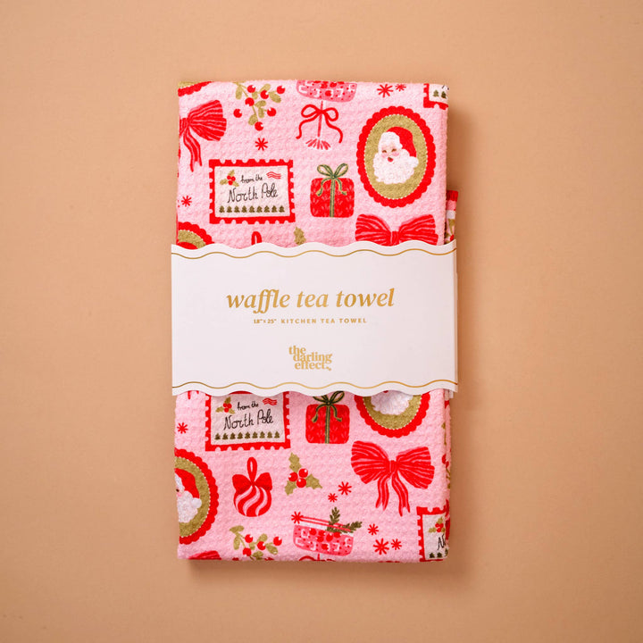 Holiday Waffle Tea Towel - Mistletoe Magic by The Darling Effect