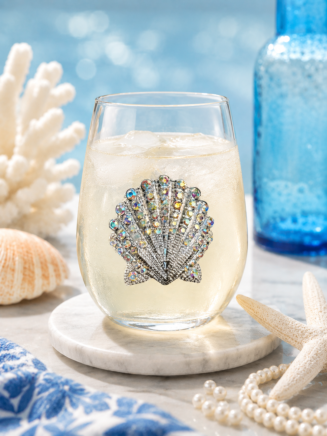 JUNE PREORDER: Seashell Stemless by the Queens Jewels (Ships in 2-3 Weeks)