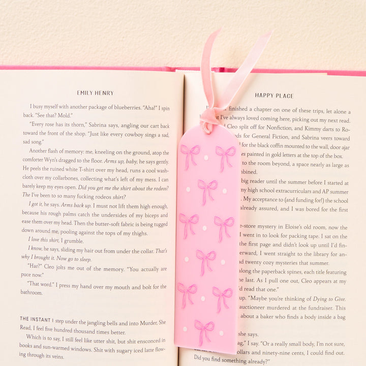 Pink Bow Acrylic Bookmark by the Darling Effect