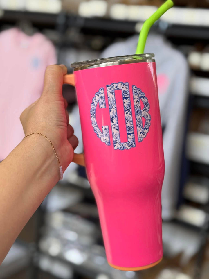 by PrepO: Scalloped Chinoiserie 3" Circle Monogram Decal by Prep Obsessed (Ships in 2-3 Weeks)