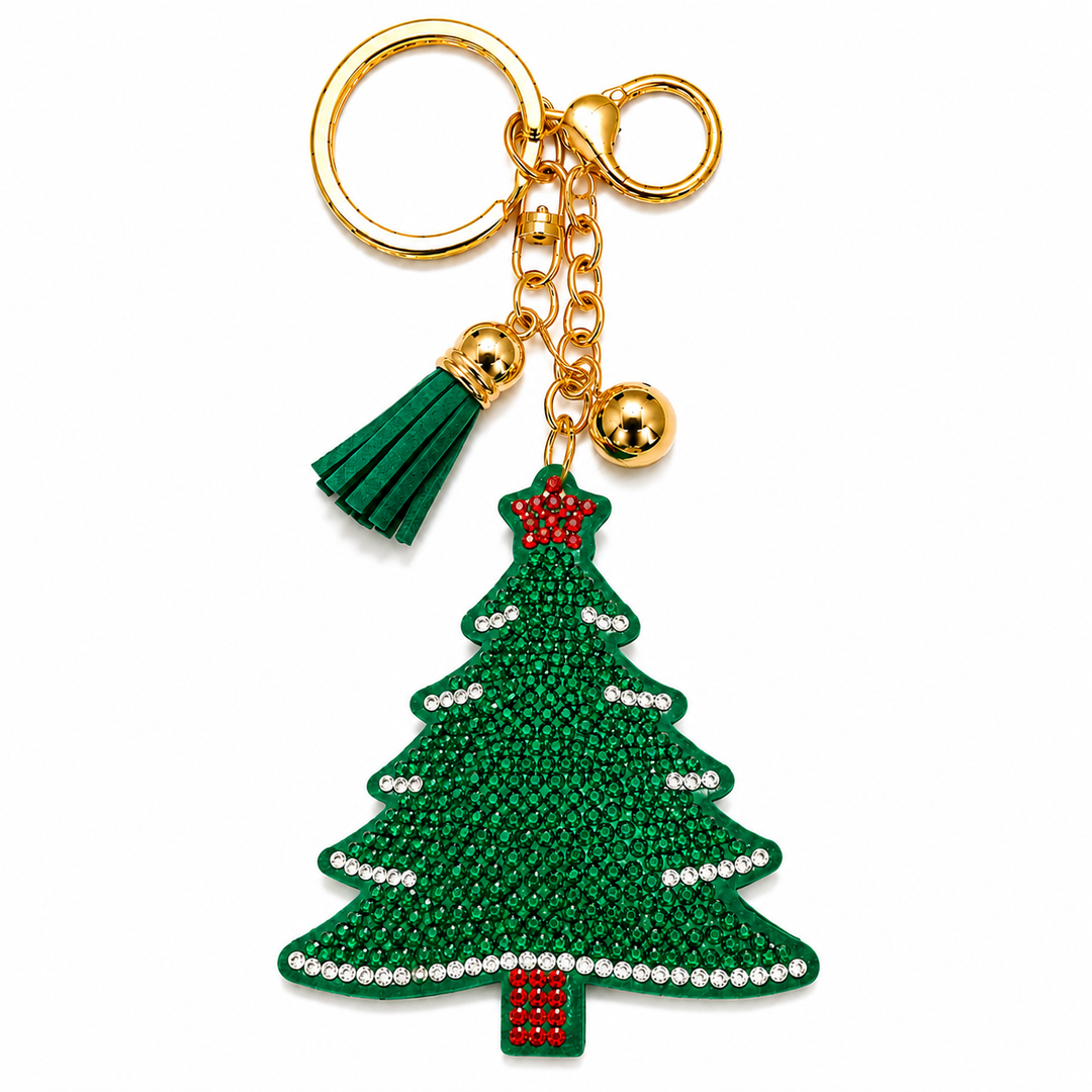 Christmas Tree Crystal Keychain