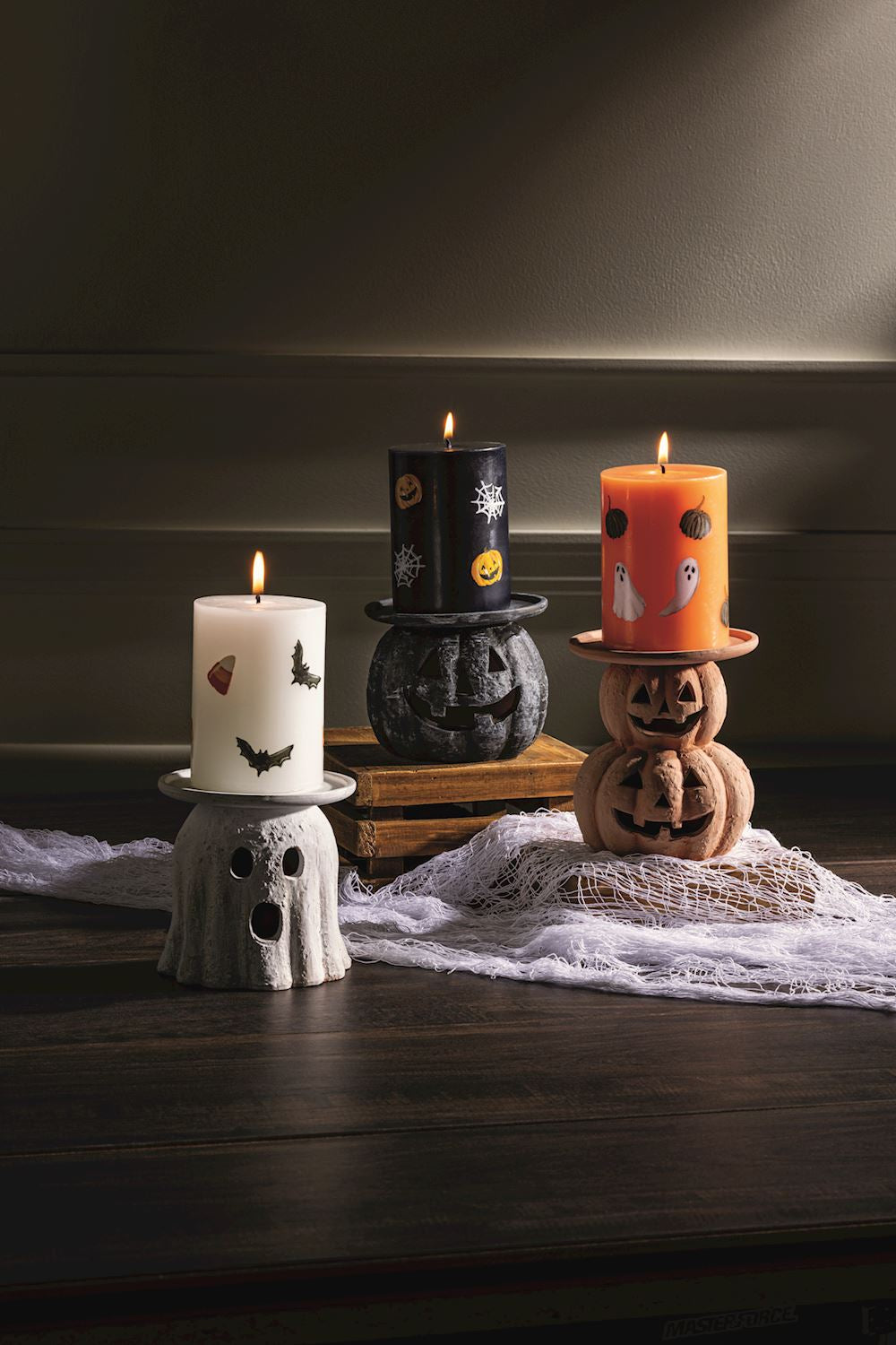 Halloween Pillar Candles by Mud Pie