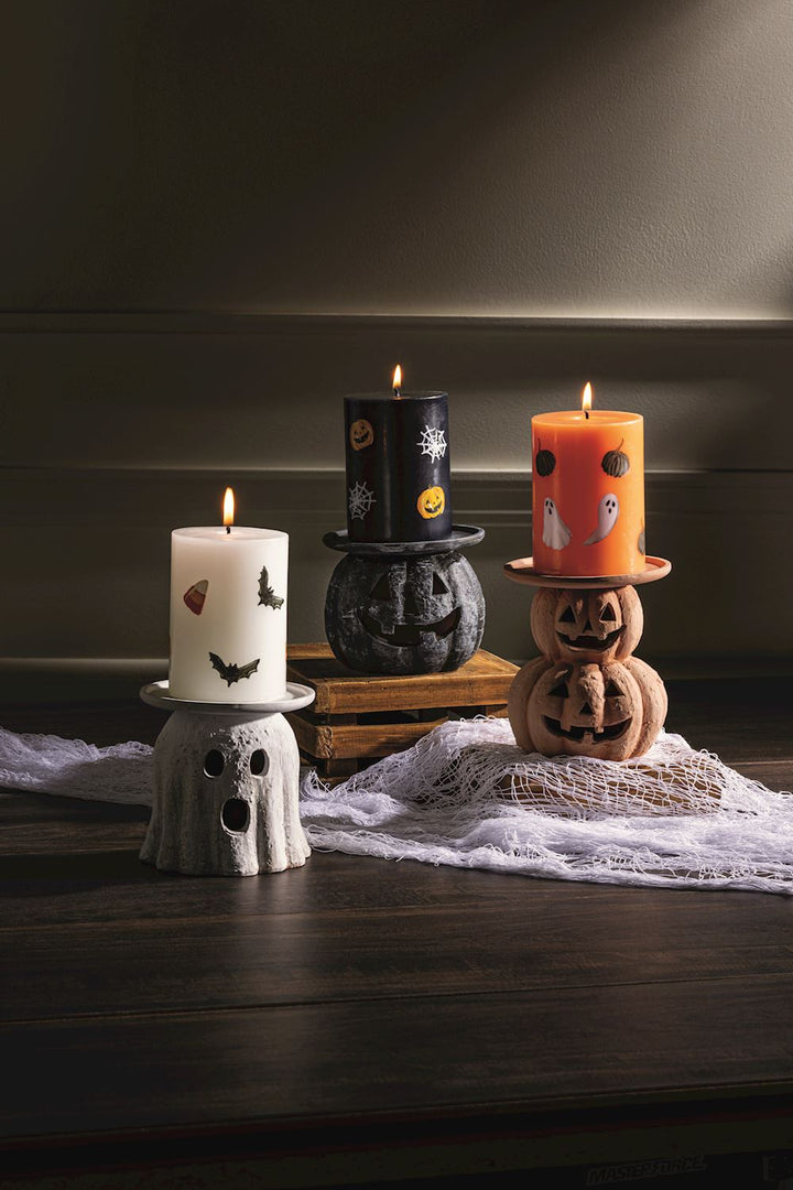 Halloween Pillar Candles by Mud Pie