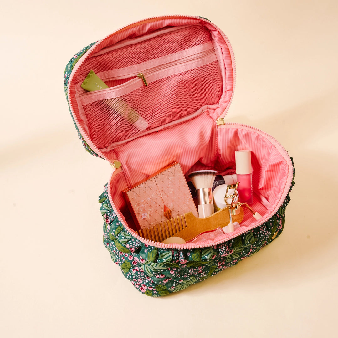 Glam & Go Quilted Cosmetic Bag - Jolly Sprig by the Darling Effect