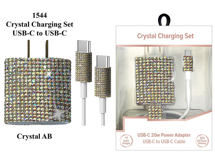 USB-C To USB-C Crystal Charging Set by Tech Trendz (Ships in 2-3 Weeks)