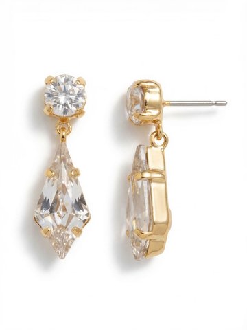 Colette Dangle Earrings by Sorrelli - Crystal - Bright Gold