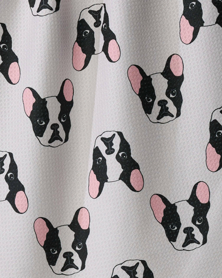 Frenchie Faces Tea Towel - Vanilla by Geometry